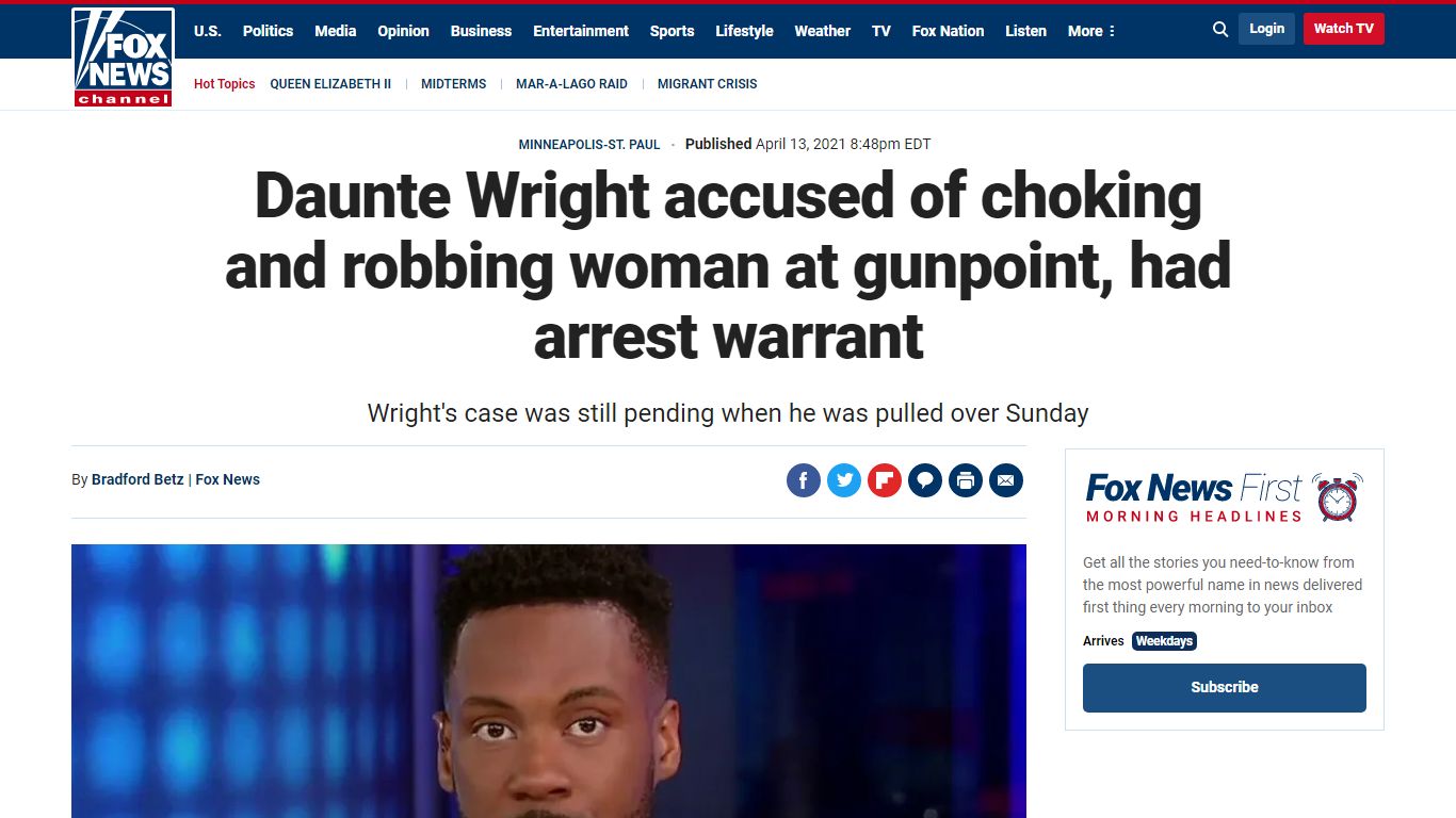 Daunte Wright accused of choking and robbing woman at gunpoint, had ...