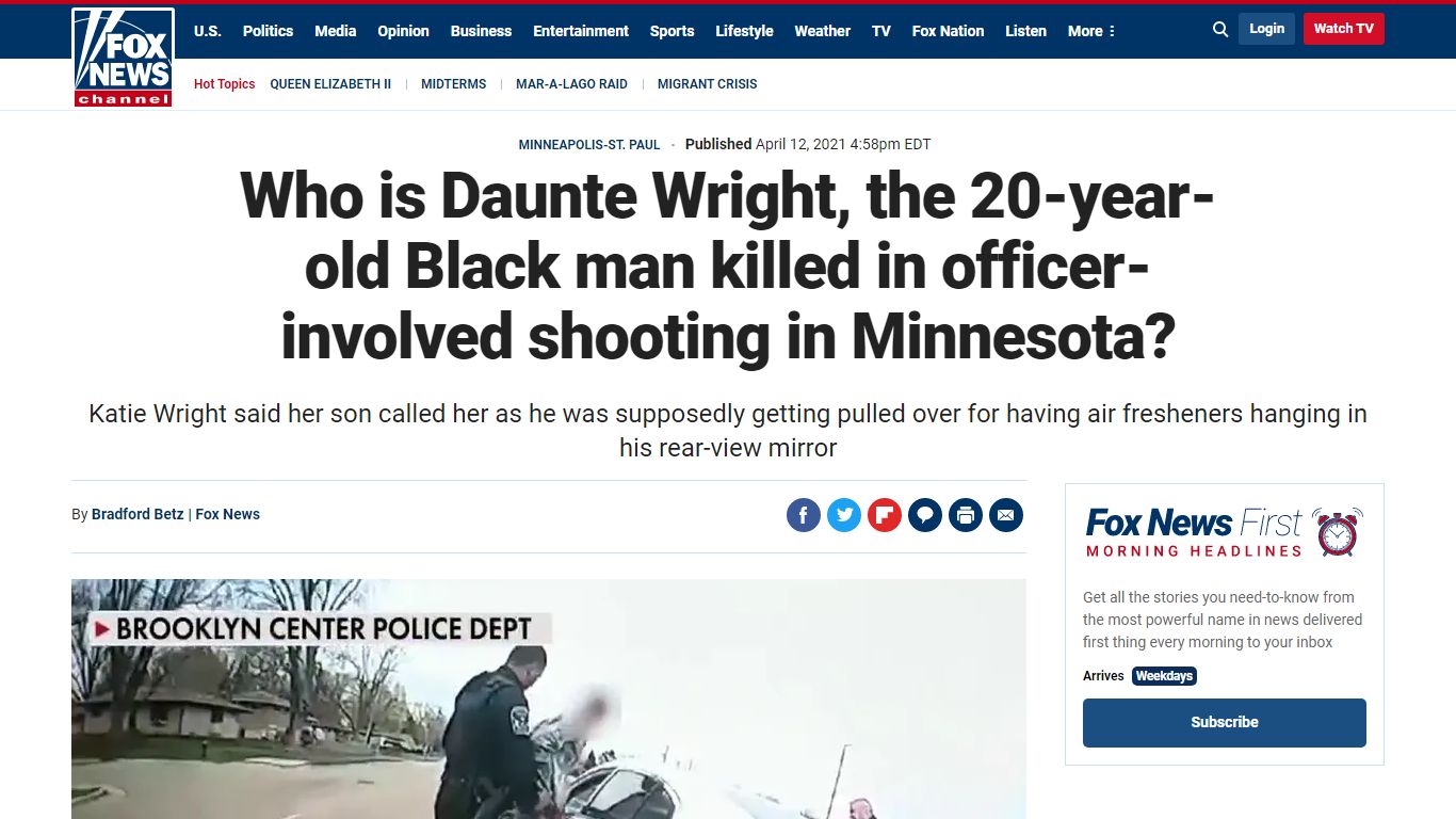 Who is Daunte Wright, the 20-year-old Black man killed in officer ...