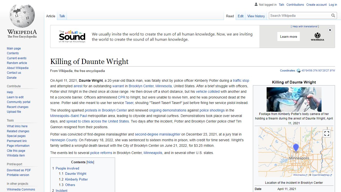 Killing of Daunte Wright - Wikipedia
